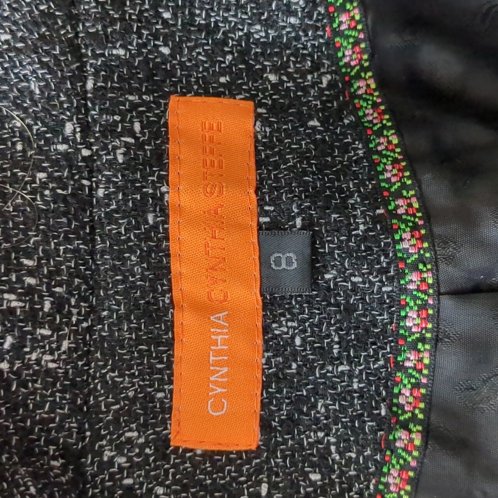 Cynthia Steffe Tweed Suit Charcoal Size 8 Blazer/ 14 Skirt - Picture 8 of 15